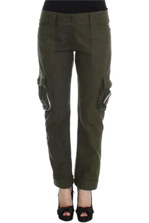 ERMANNO SCERVINO Broeken, Dames, Groen, S, Katoen, Cargo Broek