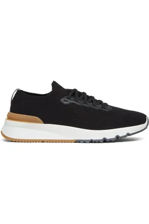Brunello Cucinelli Schoenen, Heren, Zwart, 40 EU, Katoen, Gebreide Low-Top Sneakers
