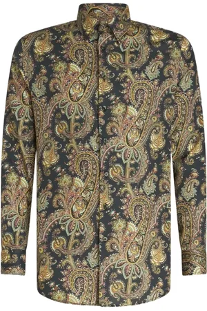 Etro Overhemden, Heren, Veelkleurig, M, Katoen, Shirt met Paisley-print van katoen