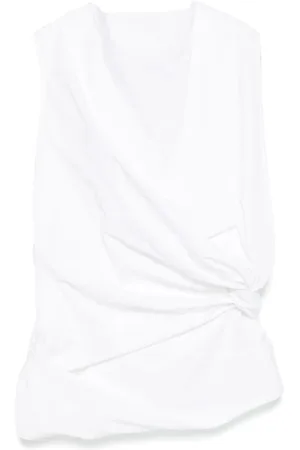 Jil Sander Tops, Dames, Wit, M, Witte Knoop Taille Top