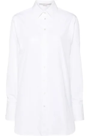 Stella McCartney Blouses & Shirts, Dames, Wit, 2Xs, Katoen, Overhemd met Drukknoopsluiting