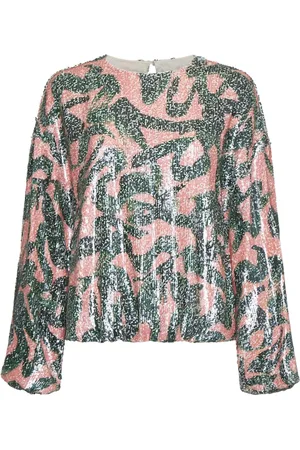 DRIES VAN NOTEN Blouses & Shirts, Dames, Groen, M, Pailletten, Blouse