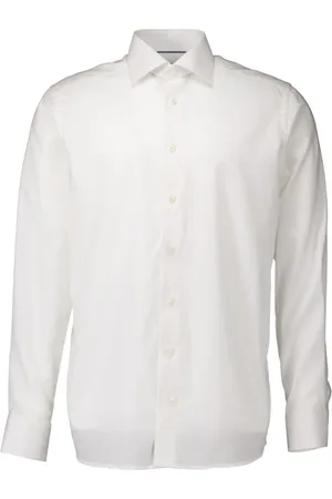 Eton Overhemden, Heren, Wit, 2Xl, Katoen, Wit Oxford overhemd met lange mouwen