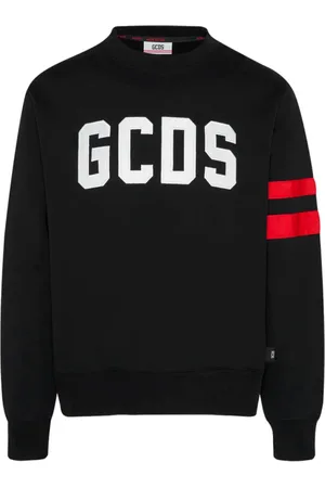 GCDS Sweatshirts & Hoodies, Heren, Zwart, L, Lange Mouw Sweatshirt met Logo Band