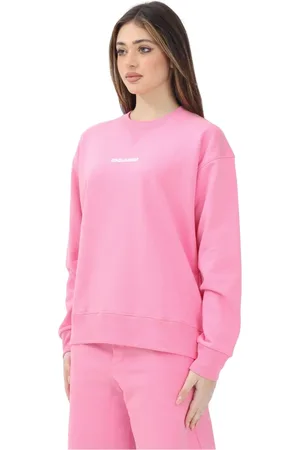 Dsquared2 Sweatshirts & Hoodies, Dames, Roze, XS, Katoen, Roze Crewneck Sweatshirt