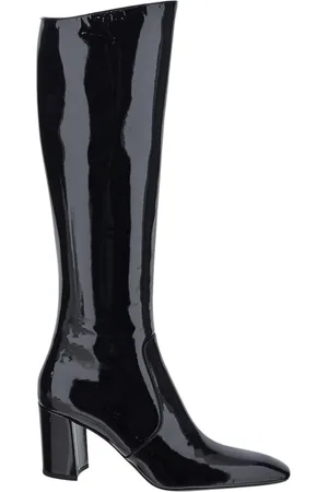 Saint Laurent Schoenen, Dames, Zwart, 38 1/2 EU, Stijlvolle Leren Enkellaarzen