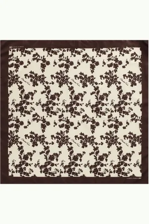 Elisabetta Franchi Accessoires, Dames, Veelkleurig, ONE Size, Floral Foulard Zijden Sjaal