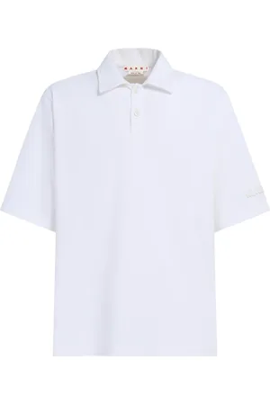 Marni Tops, Heren, Wit, L, Katoen, Oversized poloshirt
