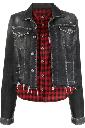 Dsquared2 Jassen, Dames, Zwart, S, Denim, Denim Jas