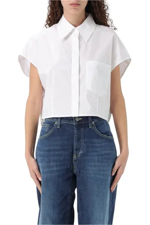 Dondup Blouses & Shirts, Dames, Wit, 2Xs, Katoen, Casual Katoenen Overhemd voor Mannen