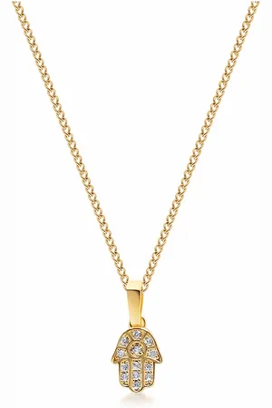Nialaya Accessoires, Heren, Geel, S, Mini Hamsa Hand Ketting