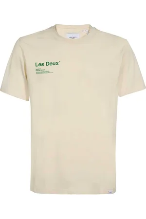 Les Deux Tops, Heren, Wit, S, Katoen, Brody T-shirt met ronde hals en print op de rug