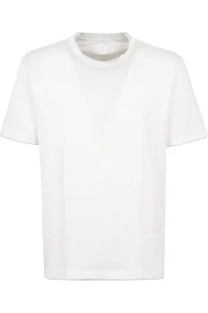 ELEVENTY Tops, Heren, Wit, XL, Katoen, T-shirt met ronde hals