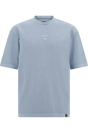 Boggi Milano Tops, Heren, Blauw, 2Xl, Katoen, Cotton Jersey T-shirt