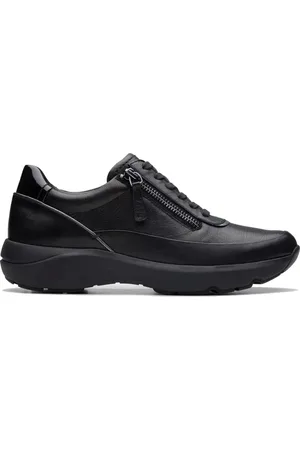 Clarks Schoenen, Dames, Zwart, 40 EU, Leer, Leisure Sneakers