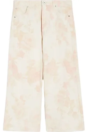 Max Mara Broeken, Dames, , S, Katoen, Rodano Floral Cropped Jeans