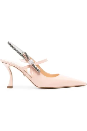 Mach & Mach Schoenen, Dames, Roze, 38 1/2 EU, Leer, Patentleren Slingback Schoenen