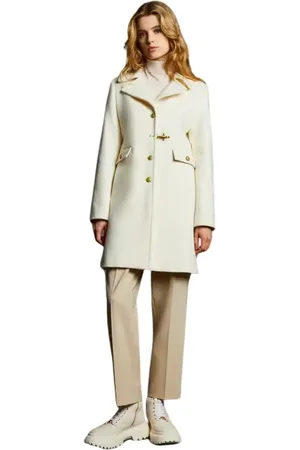 FAY Mantels, Dames, , M, Crèmekleurige Single-Breasted Jas