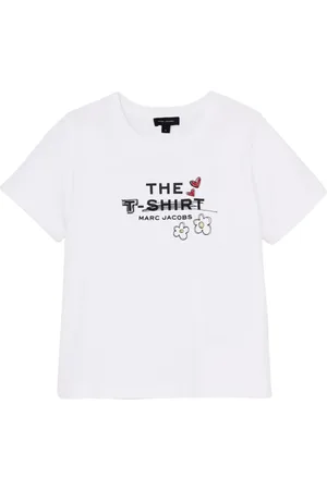 Marc Jacobs Tops, Dames, Wit, S, Katoen, Doodle Slim T-shirt