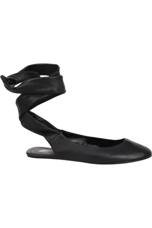 The Attico Schoenen, Dames, Zwart, 38 EU, Leer, Ballerina`s van generfd kalfsleer