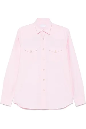 LARDINI Overhemden, Heren, Roze, 3Xl, Katoen, Roze Katoenen Overhemd met Drukknoopsluiting