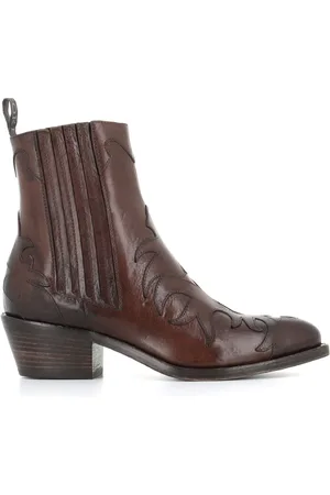 SARTORE Schoenen, Dames, Bruin, 41 EU, Bruine Leren Texano Laarzen