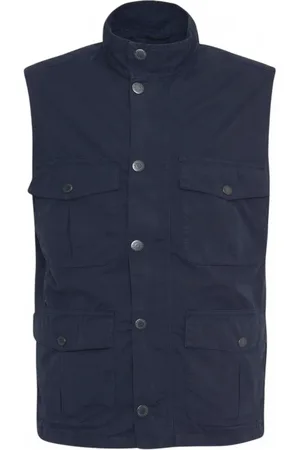 Barbour Jassen, Heren, Blauw, L, Polyester, Polyester Parka Gilet Casual Corbridge