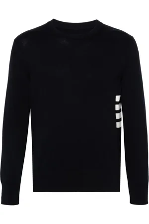 Thom Browne Truien, Heren, Blauw, 2Xl, Wol, Rondgebreide trui