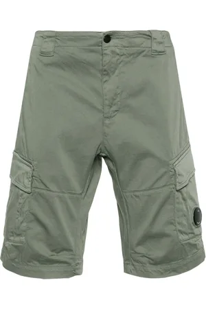 C.P. Company Korte broeken, Heren, Groen, XS, Katoen, Groene Cargo Shorts met Lensdetail