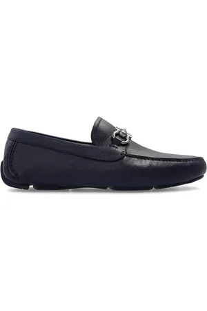 Salvatore Ferragamo Schoenen, Heren, Blauw, 39 1/2 EU, Leer, Navy Gancini Mocassins