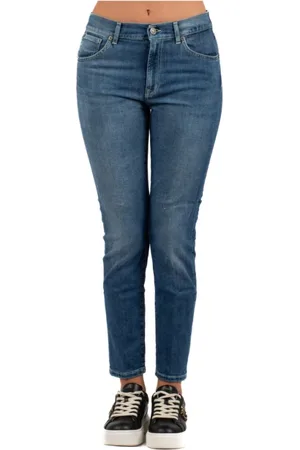 Dondup Jeans, Dames, Blauw, W28, Katoen, Slim-fit Jeans