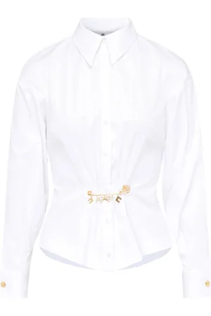 Elisabetta Franchi Blouses & Shirts, Dames, Wit, L, Katoen, Camicia EF Bianca Shirt