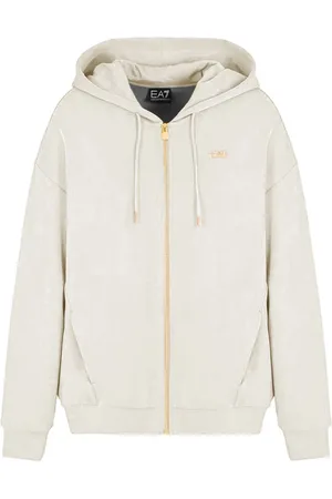 EA7 Sweatshirts & Hoodies, Dames, , S, Katoen, Core Lady Hoodie Cream Sweater