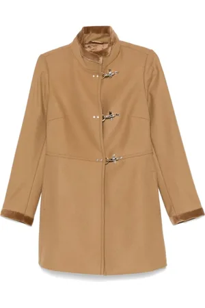 FAY Mantels, Dames, Bruin, L, Polyester, Virginia Single-Breasted Jas