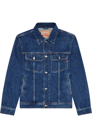 Diesel Jassen, Heren, Blauw, M, Katoen, D-Barcy Regular Trucker Jacket