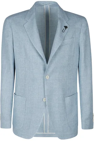 LARDINI Jassen, Heren, Blauw, L, Linnen, Roma Jasje