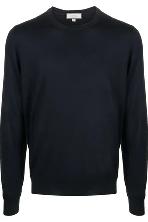 CANALI Sweatshirts & Hoodies, Heren, Zwart, 3Xl, Wol, Marineblauwe trui