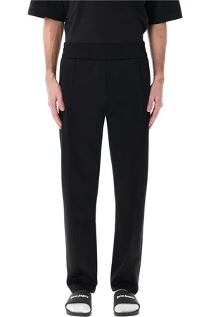 Palm Angels Broeken, Heren, Zwart, 2Xl, Polyester, Gebogen Logo Trainingsbroek
