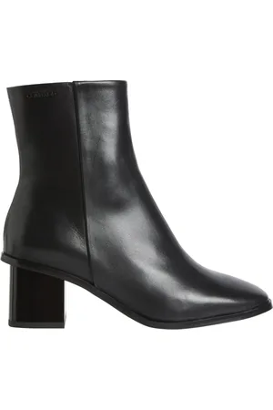 Calvin Klein Schoenen, Dames, Zwart, 40 EU, Leer, Zwarte enkellaars