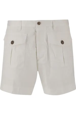 Dsquared2 Korte broeken, Heren, Wit, S, Katoen, Stretch Katoenen Korte Broek