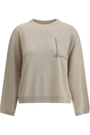 Brunello Cucinelli Truien, Dames, , S, Wol, Trui van wol met juwelen