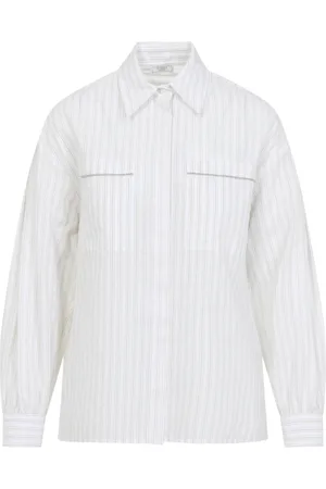 PESERICO SIGN Blouses & Shirts, Dames, Wit, S, Katoen, Neutrale Shirt voor Vrouwen
