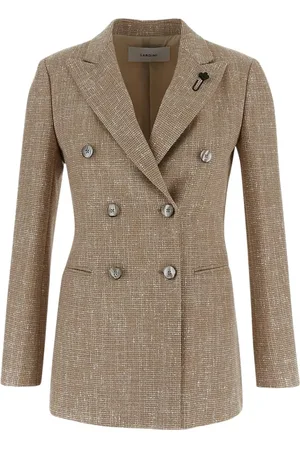 LARDINI Jassen, Dames, , L, Wol, Double-Breasted Jas van Wol en Nylon