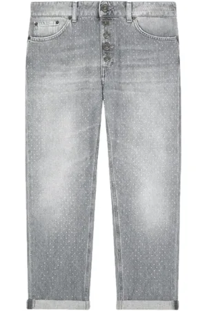 Dondup Jeans, Dames, Grijs, W24, Katoen, Loose Fit Katoenen Jeans