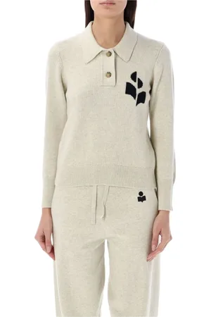 Isabel Marant Truien, Dames, Grijs, S, Katoen, Lichtgrijs Gebreid Nola Sweater