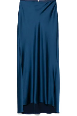 Liu Jo Rokken, Dames, Blauw, L, Satijn, Lange Blauwe Satijnen Rok