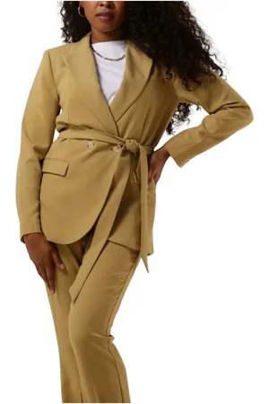 Aaiko Jassen, Dames, Geel, L, Leer, Dames Blazer Perize Vis van