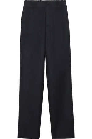Lanvin Broeken, Heren, Blauw, L, Elastische Taille Rechte Pijp Broek