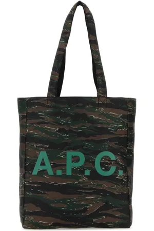 A.P.C. Tassen, Dames, Groen, ONE Size, Polyester, Bedrukte Stoffen Reversible Lou Shoppingtas
