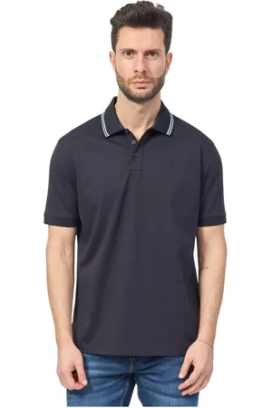 Armani Exchange Tops, Heren, Blauw, M, Katoen, Blauwe Polo T-shirts en Polos